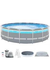 Piscina desmontable Intex Prism Frame Clearview + depuradora de cartucho ventana panorámica