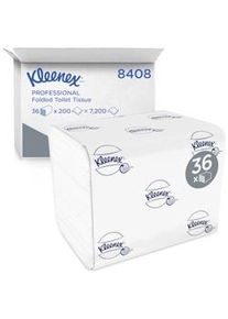 Kleenex | Papel higiénico plegado blanco. 36 paquetes 200 hojas (cod. 8408)