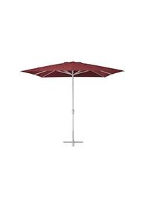 METRO PROFESSIONAL Sombrilla cuadrada con soporte, aluminio, 3 x 3 m, repelente al agua, rojo/platino