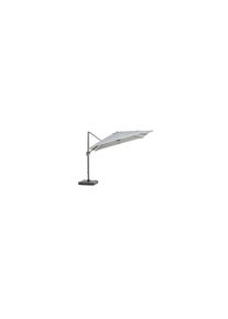 Lifestyle garden. Set de parasol cuadrado de aluminio de medidas 300.00 x 300.00 x 280.00 con base de plástico de medidas 80.00 x 60.00 x 15.00