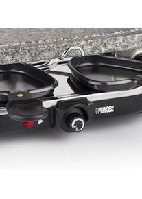 Princess Raclette Ovalada para 8 personas, parrilla de piedra extraíble, 8 Sartenes, 8 Espátulas, Termostato regulable, 1200 W