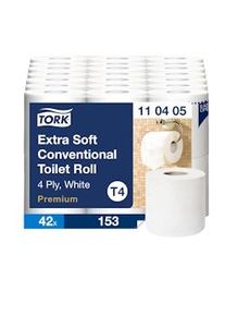 Tork | Papel Higiénico Convencional Extrasuave, Blanco T4 (cod.110406) - Saco 42 ud