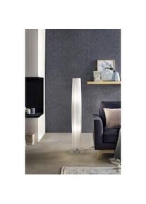 Salesfever lámpara de pie 120 cm redonda | pantalla látex plisado | metal cromado | AN 14 x F 14 x AL 120 cm | blanca