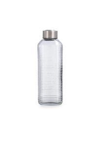 Quid Velvet Botella Vidrio transparente con Tape Acero Inox 1,3L