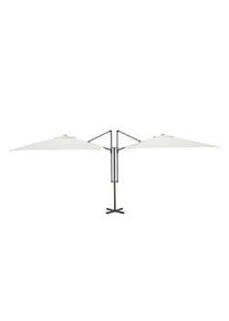 METRO PROFESSIONAL Sombrilla doble cuadrada, acero, 2.5 x 2.5 m, impermeable, blanco/gris