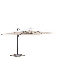 Danieli BLUES - Parasol de Jardín Excentrico 3x3 Orientable a 360°- Estructura de Aluminio Inclinable y Retráctil Brazo lateral - Chimenea Cortaviento
