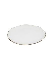 Avet - Juego de 6 platos llanos, blanco con el borde marrón, 27 cm HMREACT-WHT-31