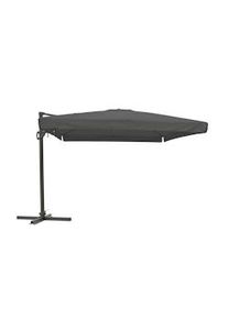 METRO Professional Sombrilla colgante cuadrada con volante, aluminio / poliéster, 3 x 3 m, apertura por manivela, giro de 360°, gris