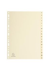 Exacompta - Cod. 1118E - Divisori per raccoglitori ad anelli con 18 tasti alfabetici A-Z - Cartoncino avorio 155 g/mq - Formato A4 - 10 pezzi