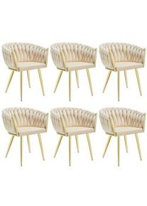 TecTake Set sedie da pranzo Astano in velluto, design a nodo - 405951