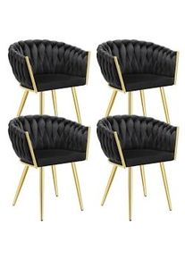 TecTake Set sedie da pranzo Astano in velluto, design a nodo - 405947