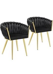 TecTake Set sedie da pranzo Astano in velluto, design a nodo - 405945