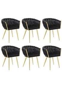 TecTake Set sedie da pranzo Astano in velluto, design a nodo - 405948