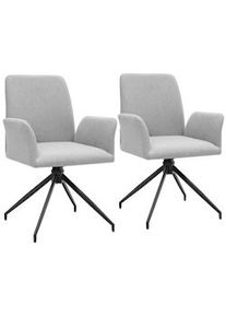 TecTake Sillas giratorias DAYA acolchada gris claro - 405980