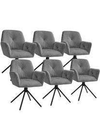 TecTake Silla de brazos giratoria Lenia, acolchada Aspecto terciopelo antracita/negro - 406022