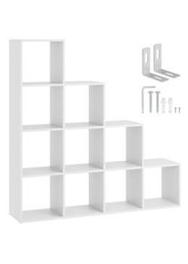 TecTake Estantería Talisa con 10 compartimentos abiertos en diseño de cubo blanco - 405225