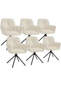 TecTake Silla de brazos giratoria Lenia, acolchada Terciopelo crema/negro - 406024
