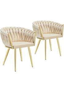 TecTake Set sedie da pranzo Astano in velluto, design a nodo - 405946