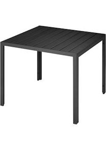 TecTake Tavolo da giardino Maren in alluminio, piedi regolabili in altezza, 90 x 90 x 74,5 cm - nero - 402954