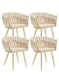 TecTake Set sedie da pranzo Astano in velluto, design a nodo - 405950