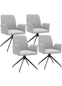 TecTake Sillas giratorias DAYA acolchada gris claro - 406190