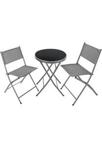 TecTake Set da balcone Düsseldorf - grigio - 403588