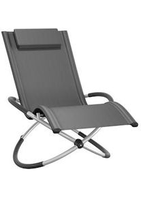 TecTake Tumbona Paulina ergonómica, plegable, 150 kg gris - 404995