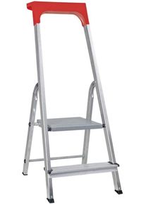 72495 Stufen-Stehleiter Klappleiter 2 Stufen Arbeitshöhe 2345mm Aluminium rutschfest klappbar