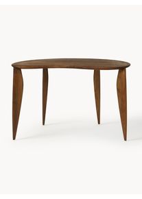 ferm LIVING Escritorio de madera de nogal de forma orgánica Feve Marrón Madera, Madera maciza An 117 x F 60 cm