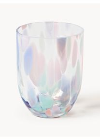 ANNA VON LIPA Set de vasos soplados Big Confetti, 6 uds. Violeta Vidrio Ø 7 x Al 10 cm, 250 ml
