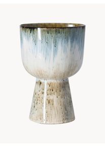 HKliving Macetero artesanal con esmalte reactivo Retro Azul Cerámica Ø 17 x Al 24 cm