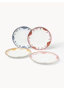 Pratos de jantar pintados à mão Mystic, 4 uni. Multicolor Porcelana Ø 27 cm | Westwing Collection