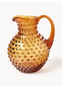 ANNA VON LIPA Jarro de vidro artesanal Hobnail, 2 L Laranja Vidro 2 L
