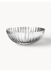 Georg Jensen Taça de servir em aço inoxidável com estrutura canelada Bernadotte Prateado Aço inoxidável Ø 26 x Alt 10 cm