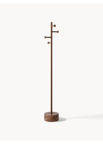 Bengaleiro de pé com base em mármore Disa Castanho Metal, Mármore Ø 30 x Alt 180 cm | Westwing Collection