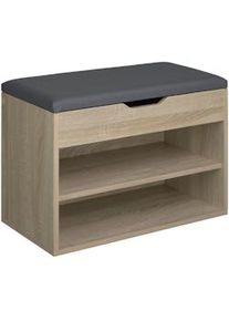 TecTake Banco zapatero Jasmina 60x30x43,5cm - madera clara, roble Sonoma - 403616