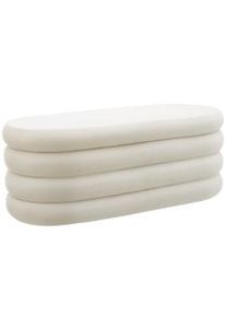 TecTake GmbH tectake Banco tapizado Altu con gran capacidad de almacenamiento - Terciopelo blanco/crema - 405882