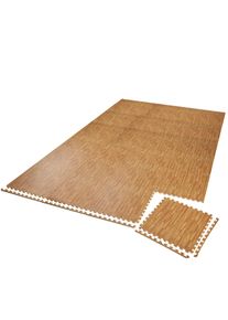 tectake Conjunto de esteras de protección de 24 piezas - madera decorada - 404135