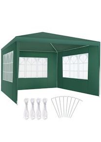 TecTake GmbH tectake Pabellón 3x3 m BARINAS con 3 laterales y resistente al agua - verde - 405964