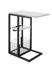 TecTake Mesa auxiliar para portátil RHEA, en forma de C con estación de carga - blanco - 405309