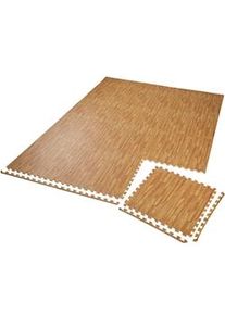 tectake Conjunto de esteras de protección de 12 piezas - madera decorada - 402657