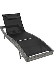 TecTake Tumbona de ratán Moana - gris jaspeado - 404873