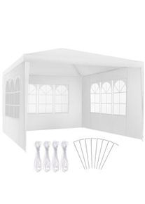 TecTake GmbH tectake Pabellón 3x3 m BARINAS con 3 laterales y resistente al agua - blanco - 405963