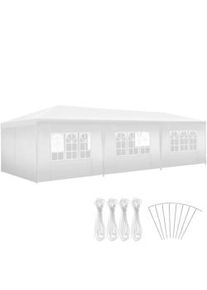 TecTake GmbH tectake Pabellón 9x3 m MIRAMAS con 8 paneles laterales y resistente al agua - blanco - 405969