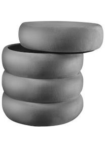 TecTake Taburete ALTU, acolchado, con almacenamiento - Terciopelo gris - 405358