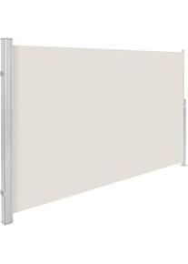 TecTake Toldo lateral extensible de aluminio con mecanismo enrollable - 180 x 300 cm, beige - 401529