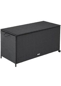 TecTake Baúl de almacenaje Kuusamo con estructura de aluminio y ruedas 297 l, 117x54x64cm - negro - 404554