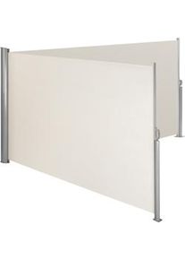 TecTake Toldo lateral doble extensible de aluminio - 200 x 600 cm, beige - 402339