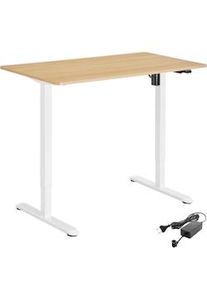 TecTake Escritorio eléctrico ajustable en altura SKADI - roble/blanco - 405113