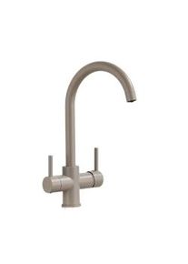 KLARWERK JULIE | Rubinetto per acqua potabile premium a 3 vie color beige sabbia | da cucina ad osmosi in acciaio inossidabile - 360 gradi|Filtra 3
